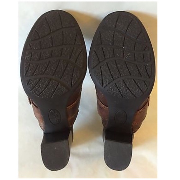 BOC Born Brown Leather Heels Clogs Size 6/36.5🌸 - Picture 3 of 7